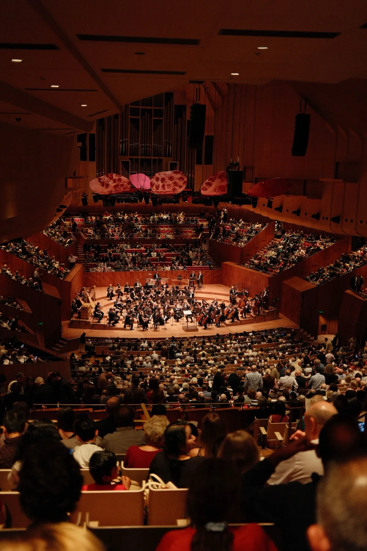 Concert hall with stage lights