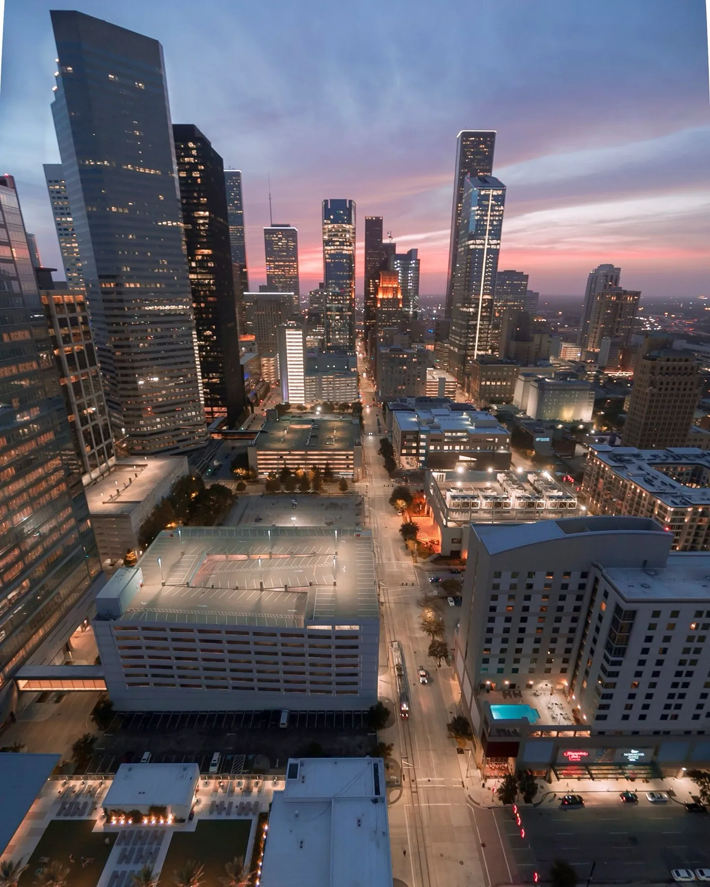 Houston skyline at dusk